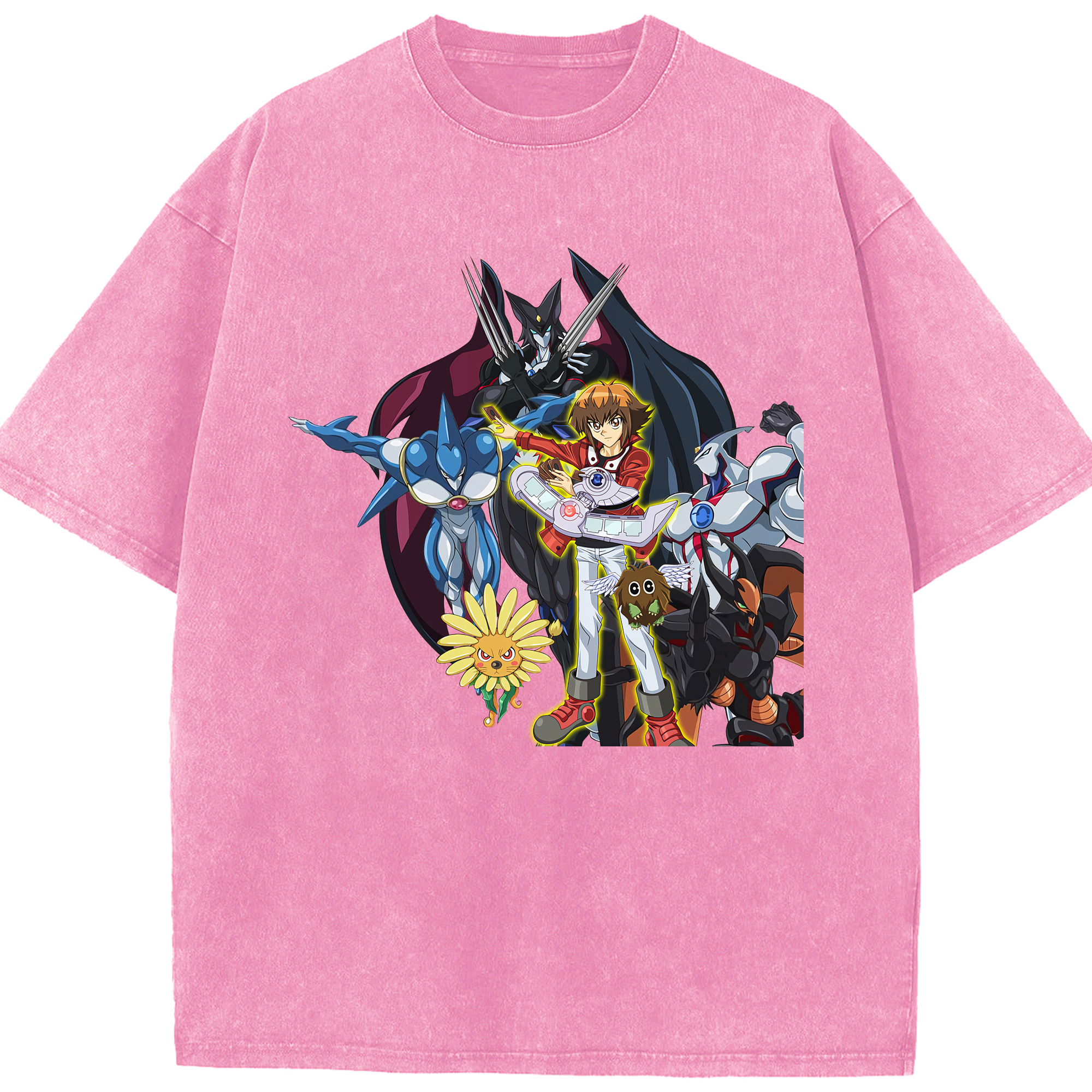 （画像用） 遊☆戯☆王 Yu-Gi-Oh! 綿100% ヴィンテージ風 半袖Tシャツ（フロントプリント）